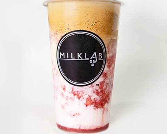 Order Strawberry Dalgona Milk Cap Latte food online from Milk Lab store, Cary on bringmethat.com