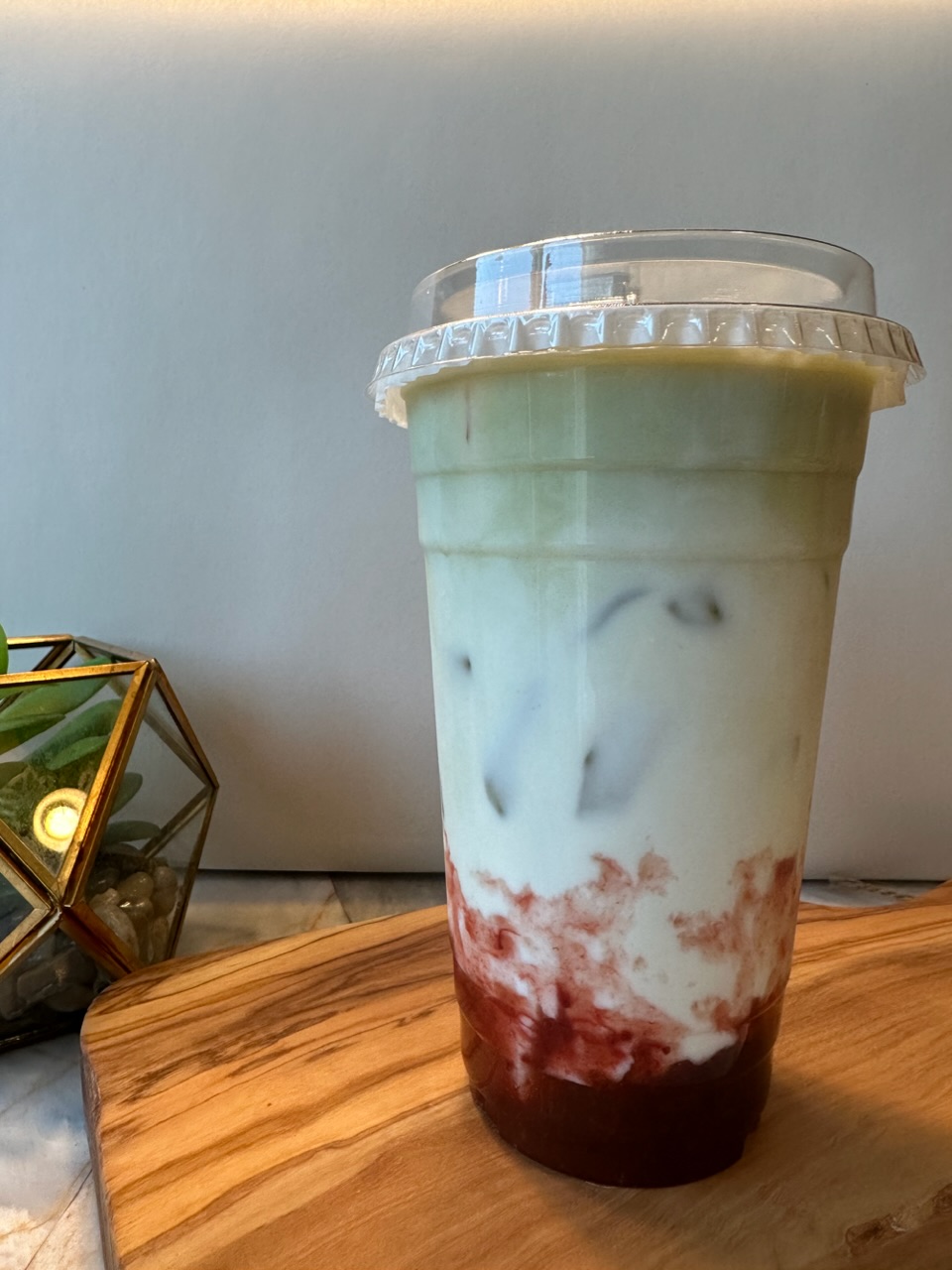 Order Strawberry macha latte  food online from China Ho store, Chicago on bringmethat.com