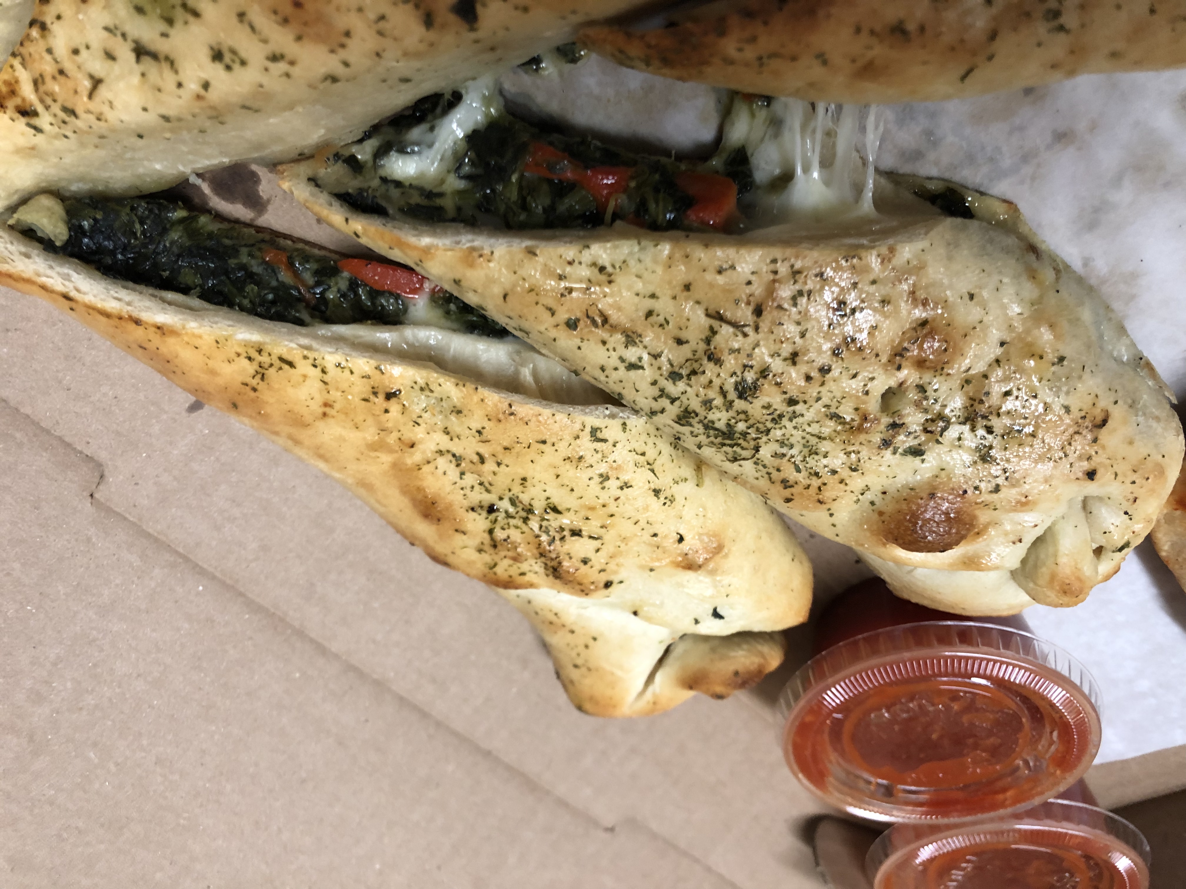 Order Spinach and Roasted Peppers Pizza Rolls food online from La Bella store, Yonkers on bringmethat.com