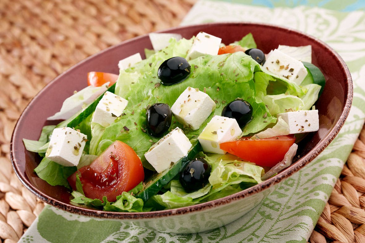 Order Greek Salad - Small food online from Pizza Boss store, Deer Park on bringmethat.com