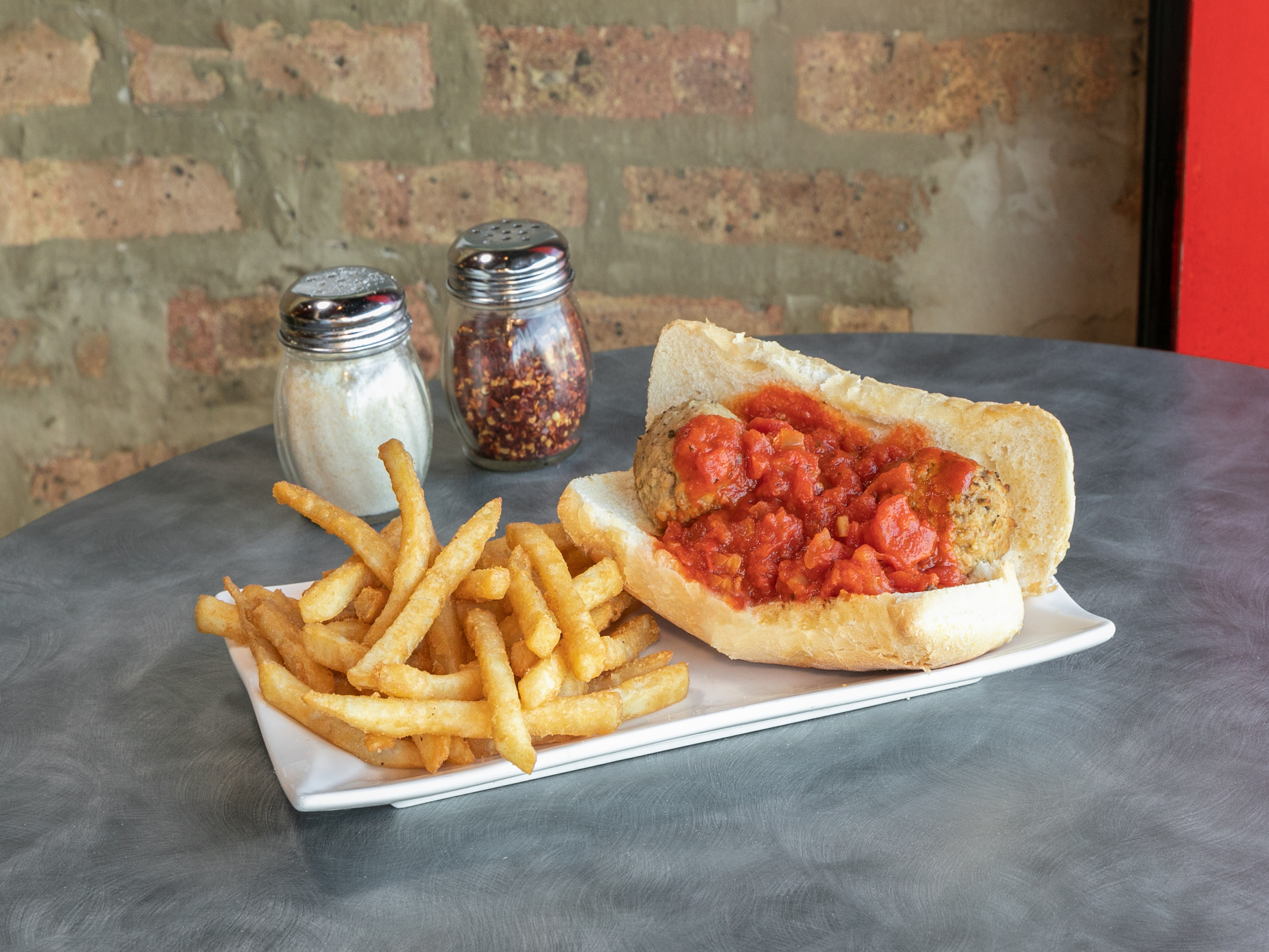 Order Meatball Sandwich food online from Si-Pie Pizzeria store, Chicago on bringmethat.com