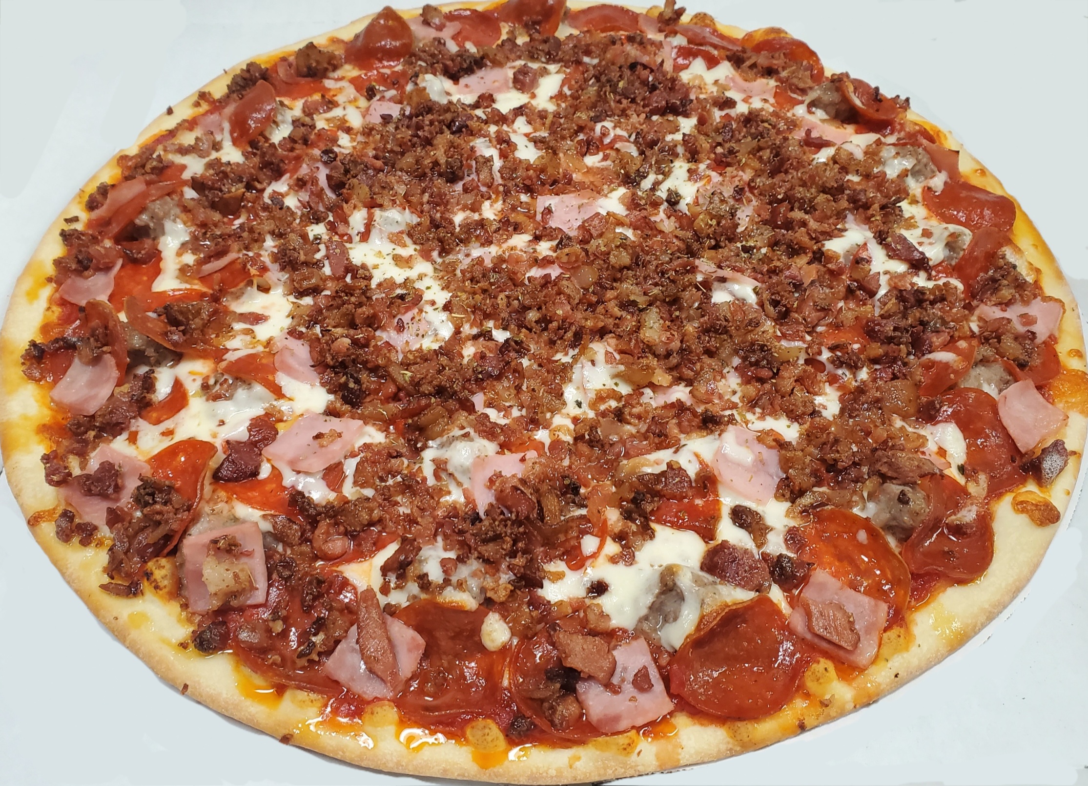 Order Sheer Heart Attack Pizza food online from Penguino's Pizza store, Buffalo Grove on bringmethat.com
