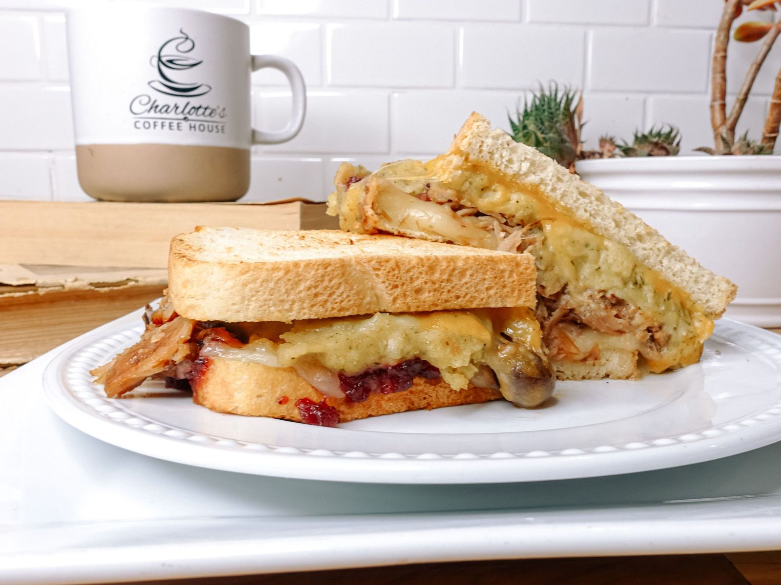 Order Turkey and Dressing Panini food online from Charlotte Coffee House store, Dubuque on bringmethat.com