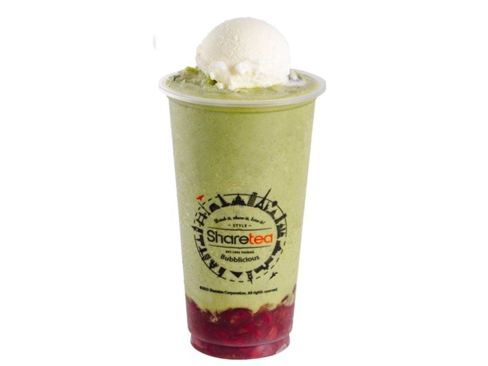 Order Matcha Red Bean Ice Blended with Ice Cream food online from Sharetea store, Fremont on bringmethat.com