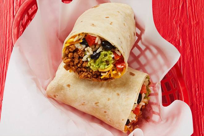 Order Seasoned Ground Beef Burrito food online from Fuzzy's Taco Shop store, Dallas on bringmethat.com