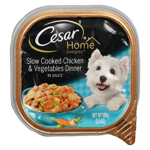 Order Cesar Home Delights Cat Food Chicken & Vegetable - 3.5 oz food online from Walgreens store, Hockessin on bringmethat.com