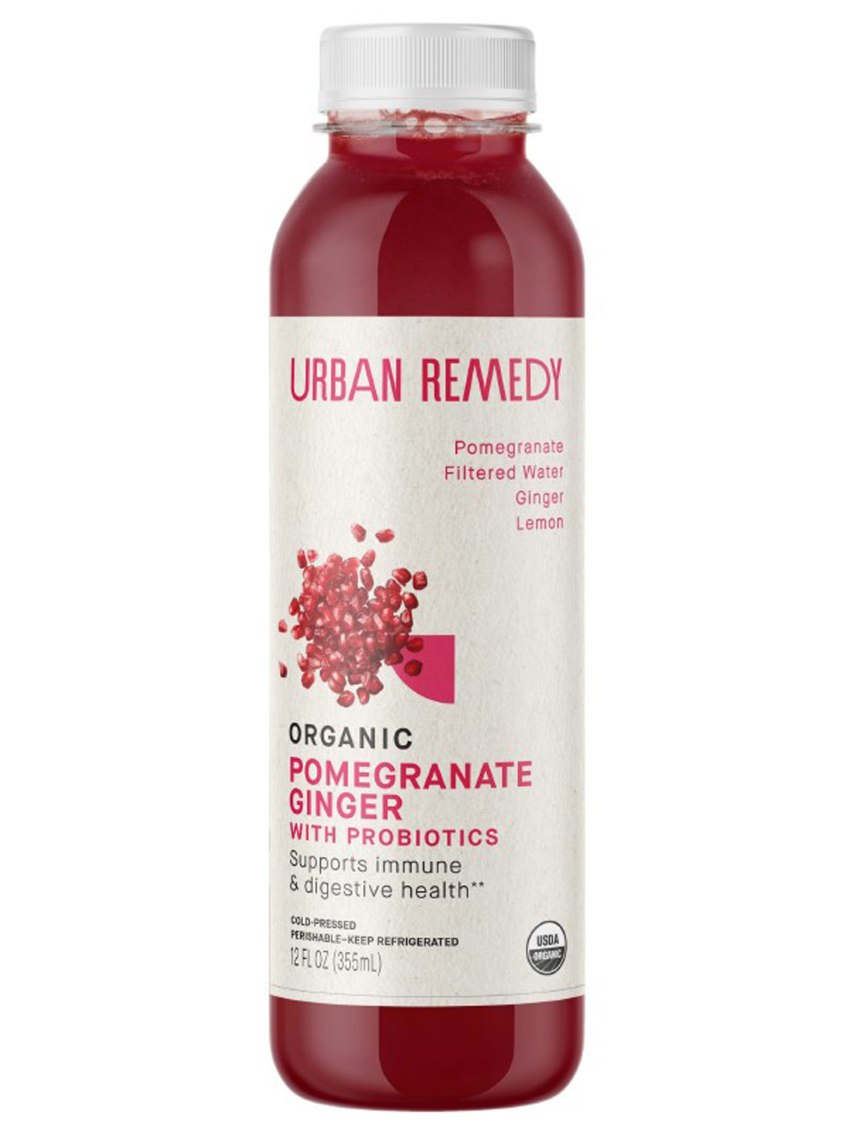 Order Pomegranate Ginger 12 oz food online from Urban Remedy store, Mill Valley on bringmethat.com