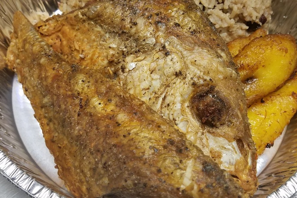 Order Hellshire Style Escoveitched Fish* food online from Jamaican Jerk & Bbq store, Denver on bringmethat.com
