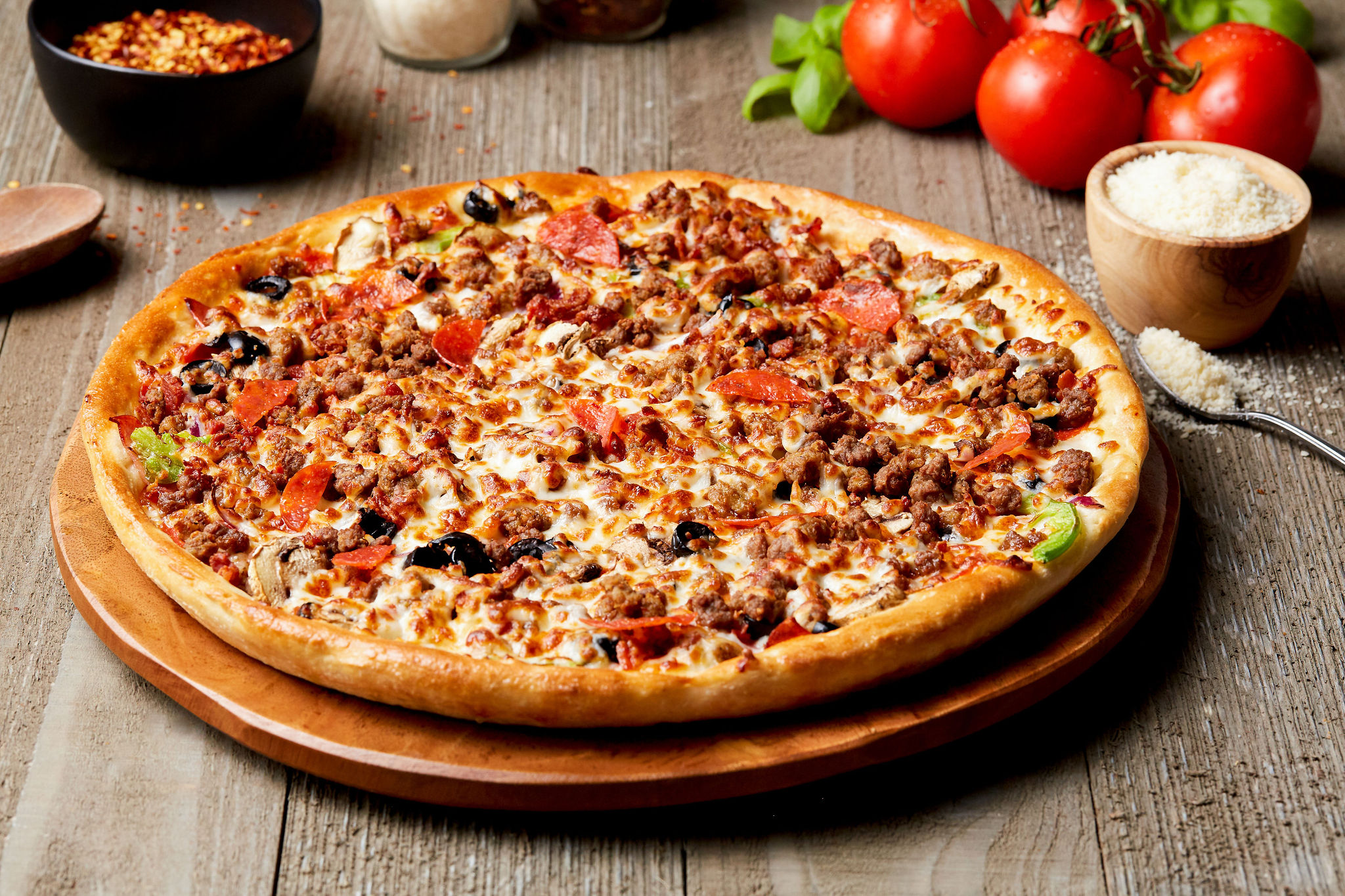 Order The Big 10 Pizza food online from Simple Simon Pizza store, Farmington on bringmethat.com