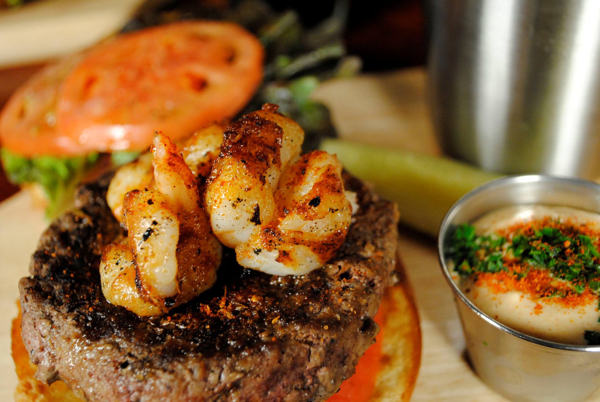 Order The Surf + Turf Burger food online from The Hollow Bar & Kitchen store, Albany on bringmethat.com