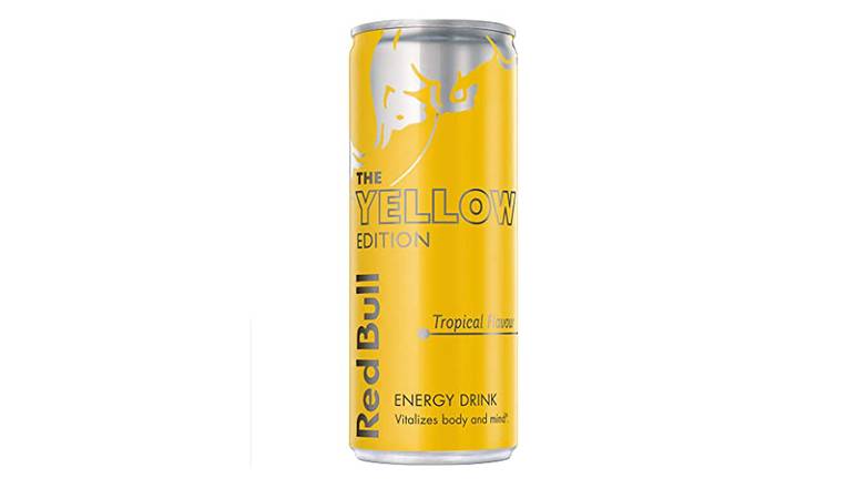 Order Red Bull Energy Drink, Tropical, Yellow Edition 8.4 oz food online from Valero Food Mart store, Murrayville on bringmethat.com
