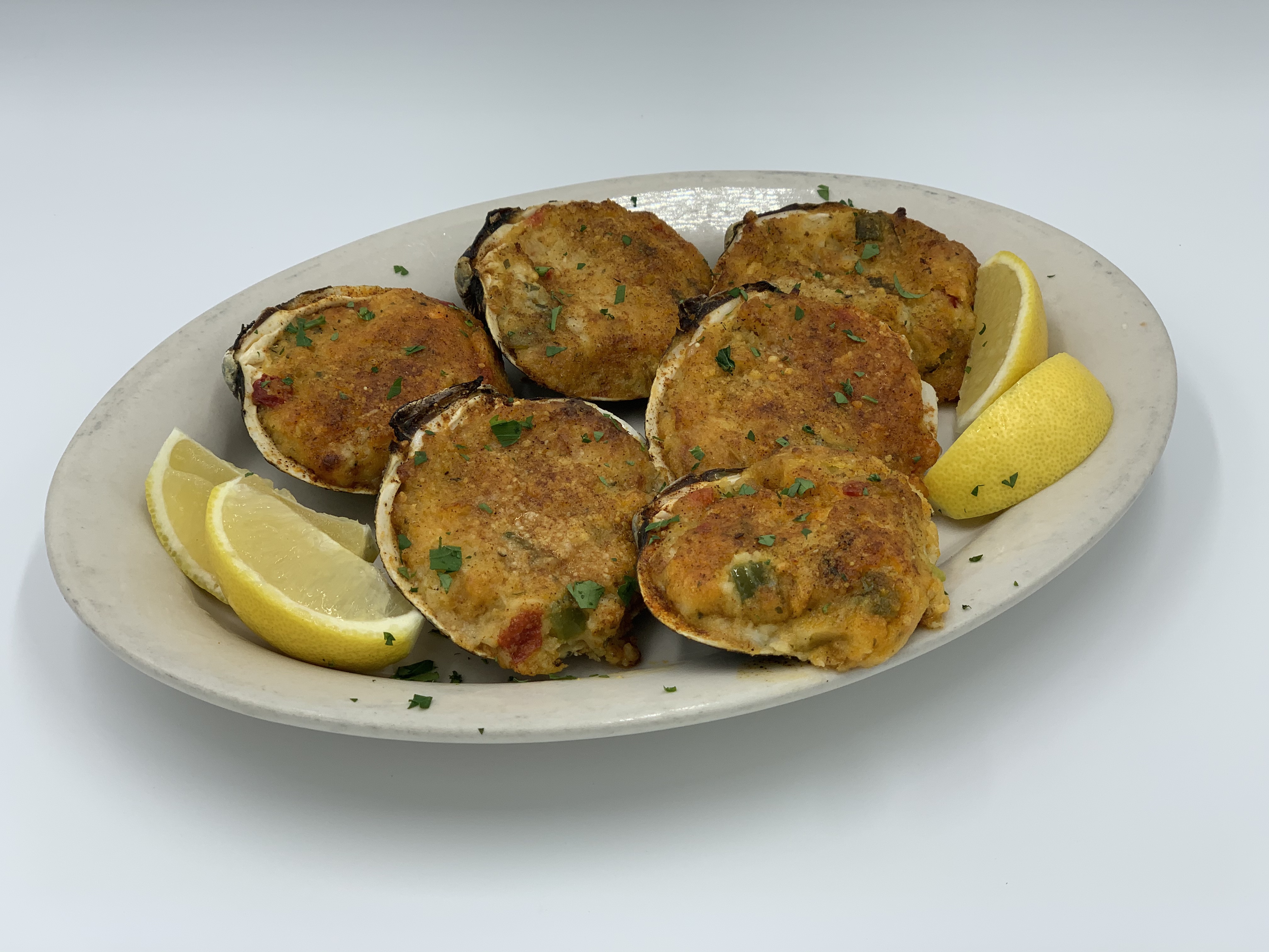 Order Baked Clams Oreganata food online from Mario's Pizzeria of Seaford store, Seaford on bringmethat.com