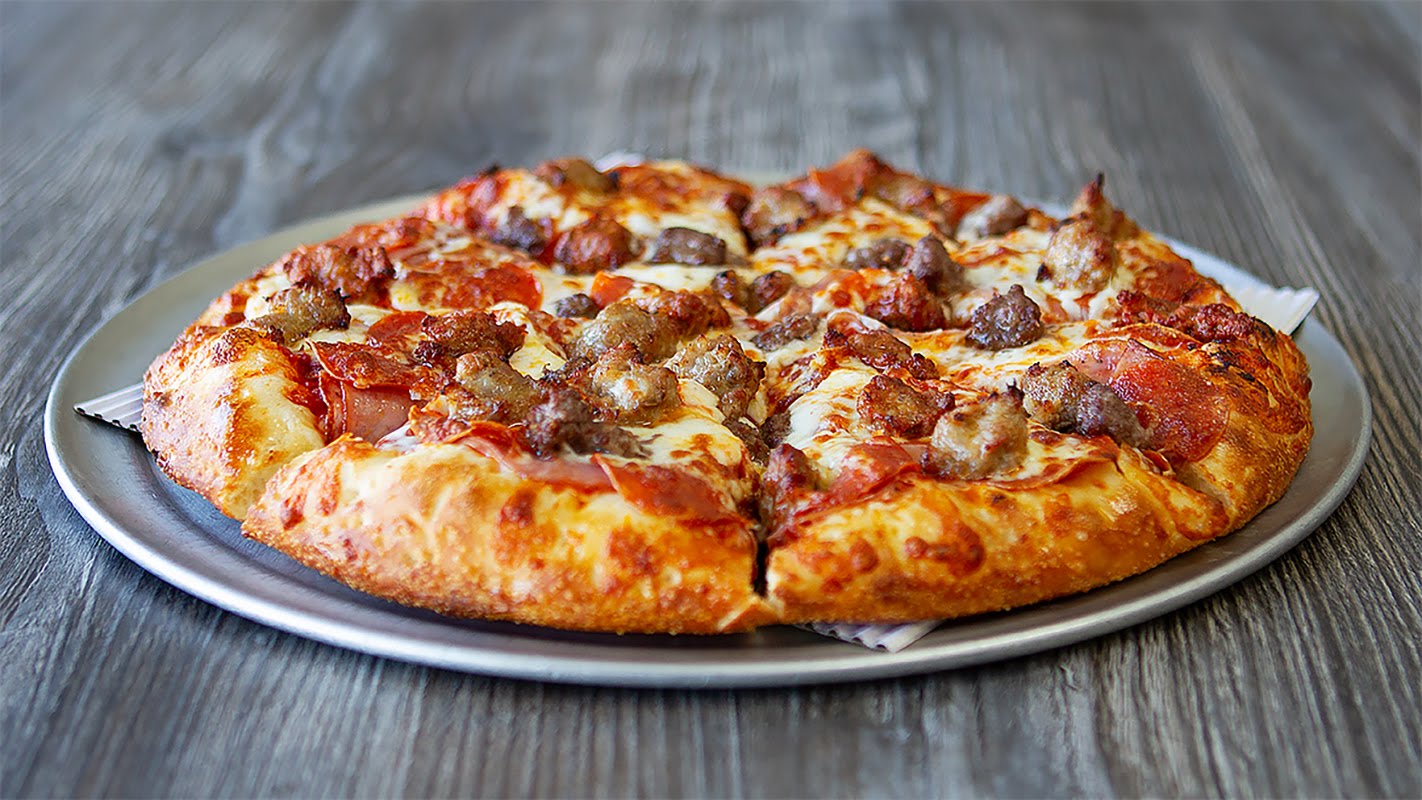 Order 5. Just Meat Pizza food online from Got2go Pizza store, San Jose on bringmethat.com