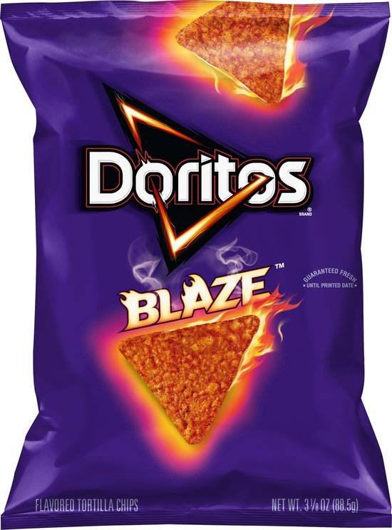 Order Doritos · Blaze Tortilla Chips (3.1 oz) food online from Mesa Liquor store, Mesa on bringmethat.com