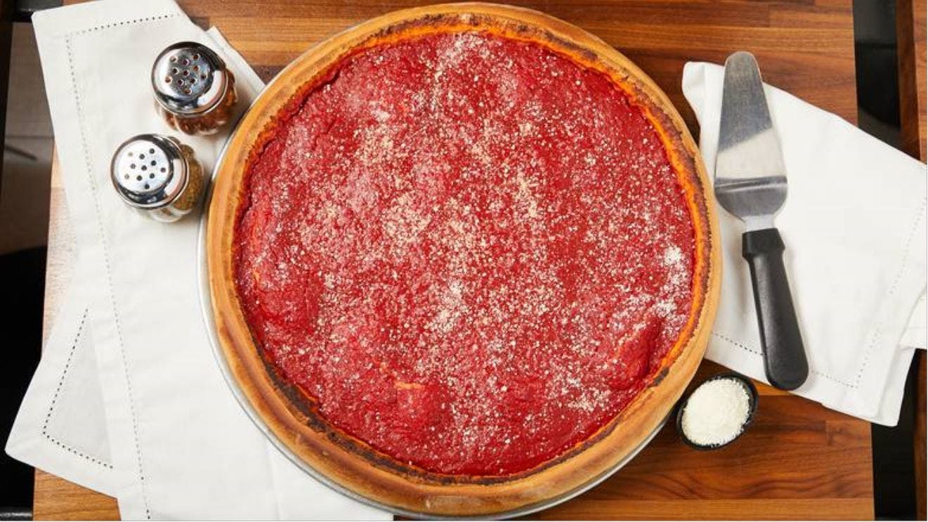 Order Stuffed Cheese Pizza - 14" (Serves 4-5 People) food online from Nonna's Pizza store, La Grange on bringmethat.com