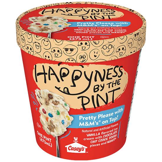 Order Happyness by the Pint Pretty Please with M&Ms On Top Ice Cream, 16oz food online from Casey store, CLARKSVILLE on bringmethat.com