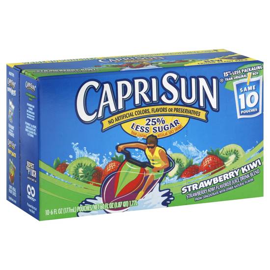 Order Capri Sun Strawberry Kiwi Naturally Flavored Juice Drink Blend (10 ct) food online from Rite Aid store, READING on bringmethat.com