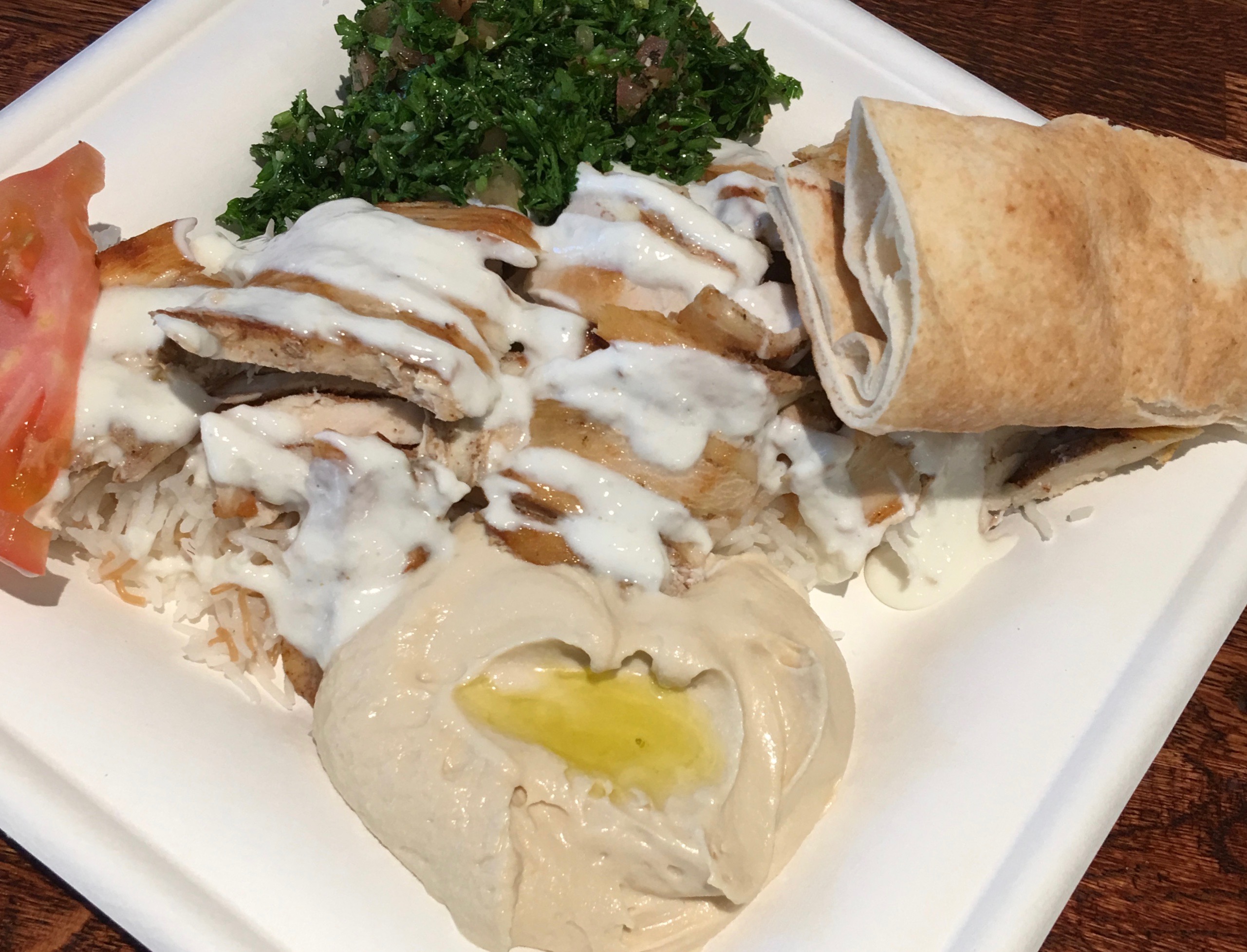 Order Chicken Shawarma Plate food online from Tannour Grill store, Atlanta on bringmethat.com