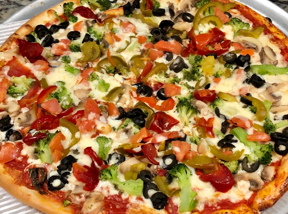 Order Vegetarian Pizza food online from Steak Out store, Mantua Township on bringmethat.com