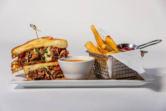 Order The Best F#*%ing Birria Sandwich food online from Hash Kitchen store, Phoenix on bringmethat.com
