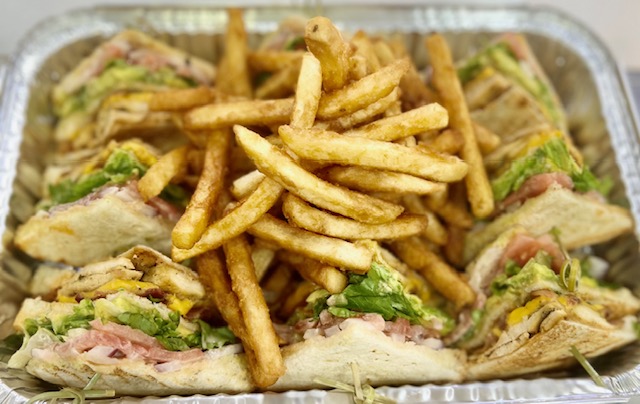 Order Club Sandwich Platter with Fries  food online from Hot Spot Deli store, Yonkers on bringmethat.com