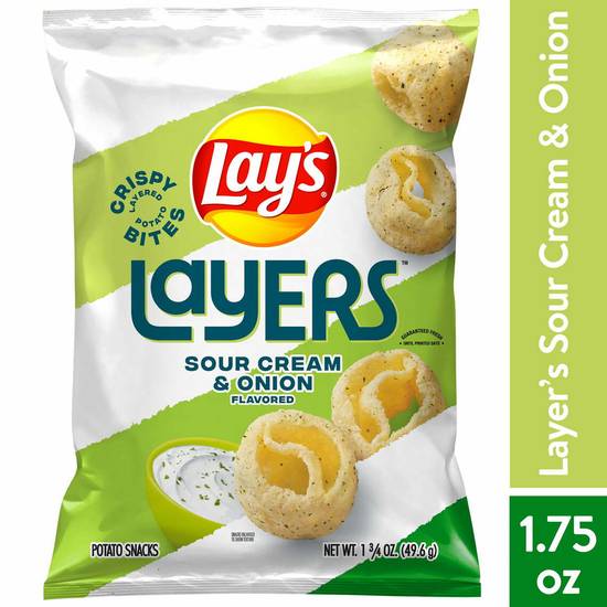 Order Lay's Layers Sour Cream & Onion Flavor Small Bag food online from IV Deli Mart store, Goleta on bringmethat.com