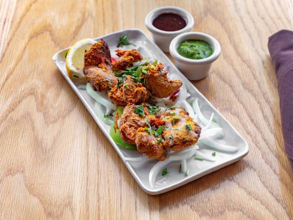 Order Chicken Tikka Kebab - 8 piece food online from Mughlai Dallas store, Dallas on bringmethat.com