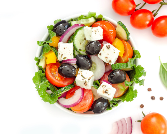 Order Greek Salad food online from Ice Cream And Cake Shop store, San Francisco on bringmethat.com