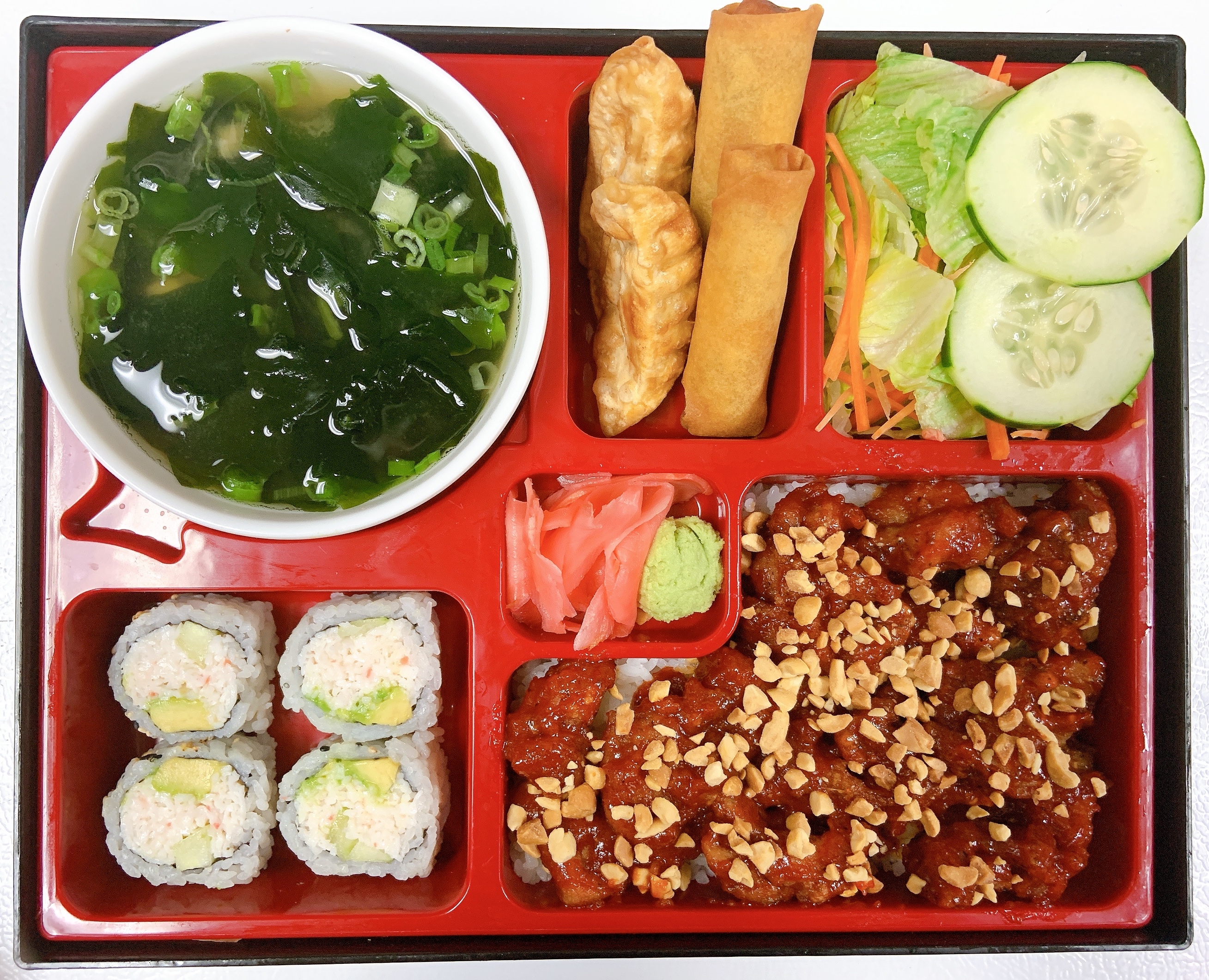 Order Spicy Chicken Bento Box food online from Ninja Sushi Grill store, Fort Worth on bringmethat.com