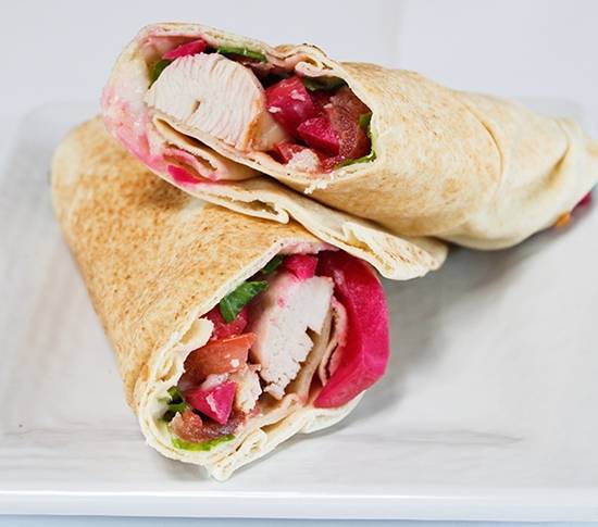 Order Shish Tawook (Chicken Kebab) Wrap food online from Sunnin Lebanese Cafe store, Los Angeles on bringmethat.com