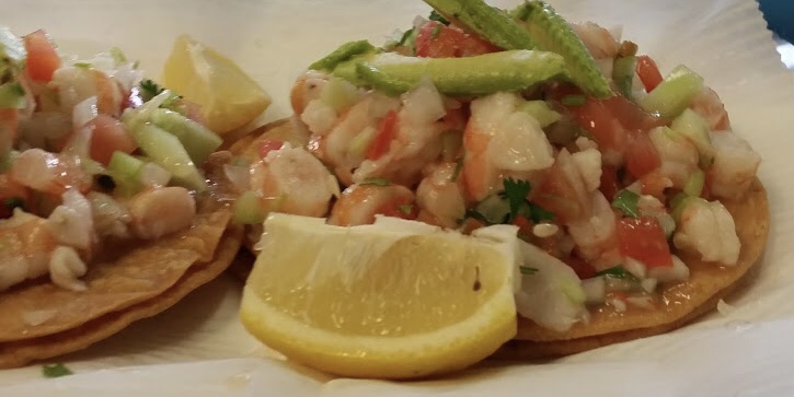 Order  shrimp Tostada  food online from Taqueria 3 Estrellas store, Santa Paula on bringmethat.com
