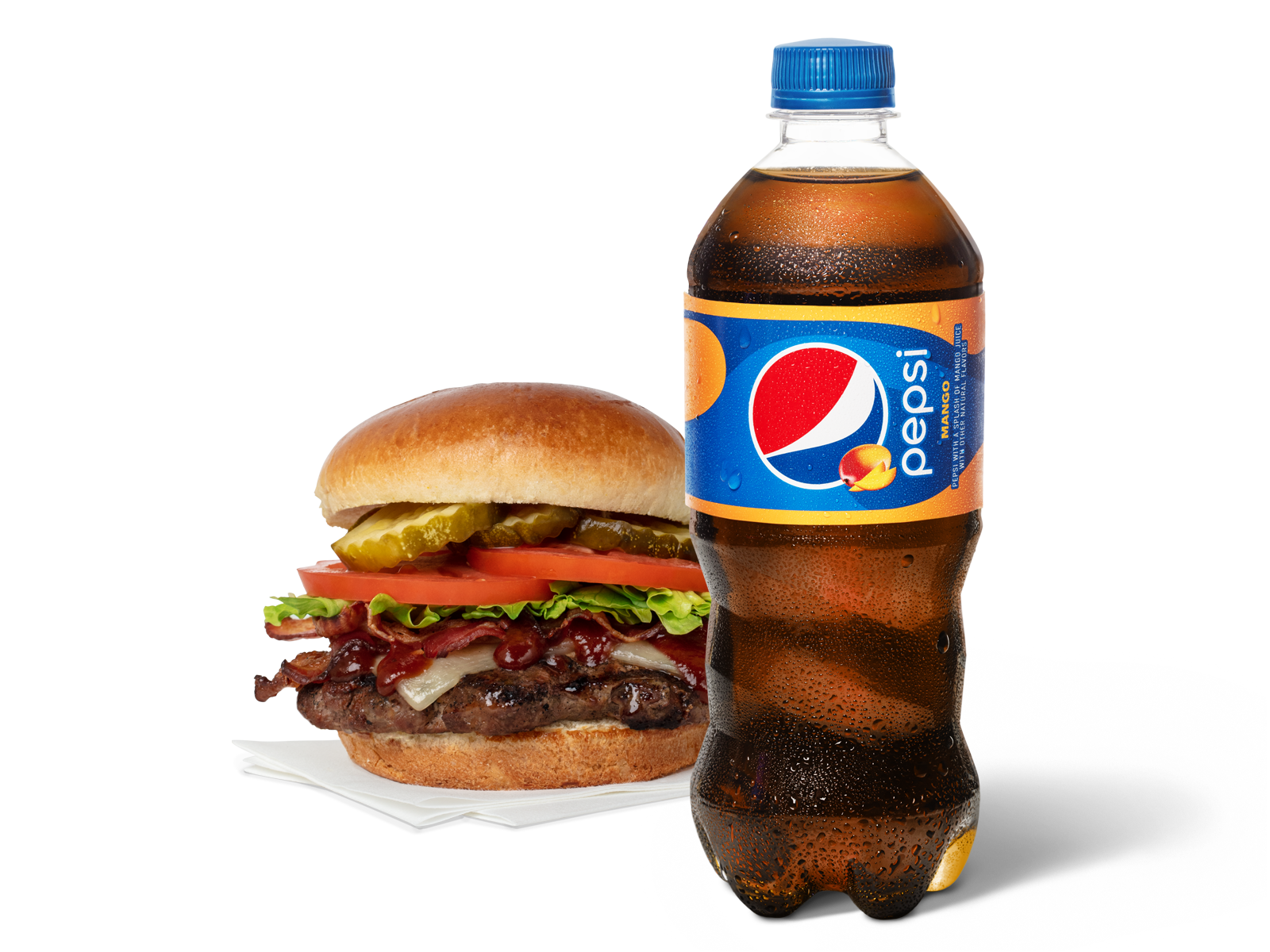 Order Classic Burger & Pepsi Mango food online from Pep Place store, Yuma on bringmethat.com