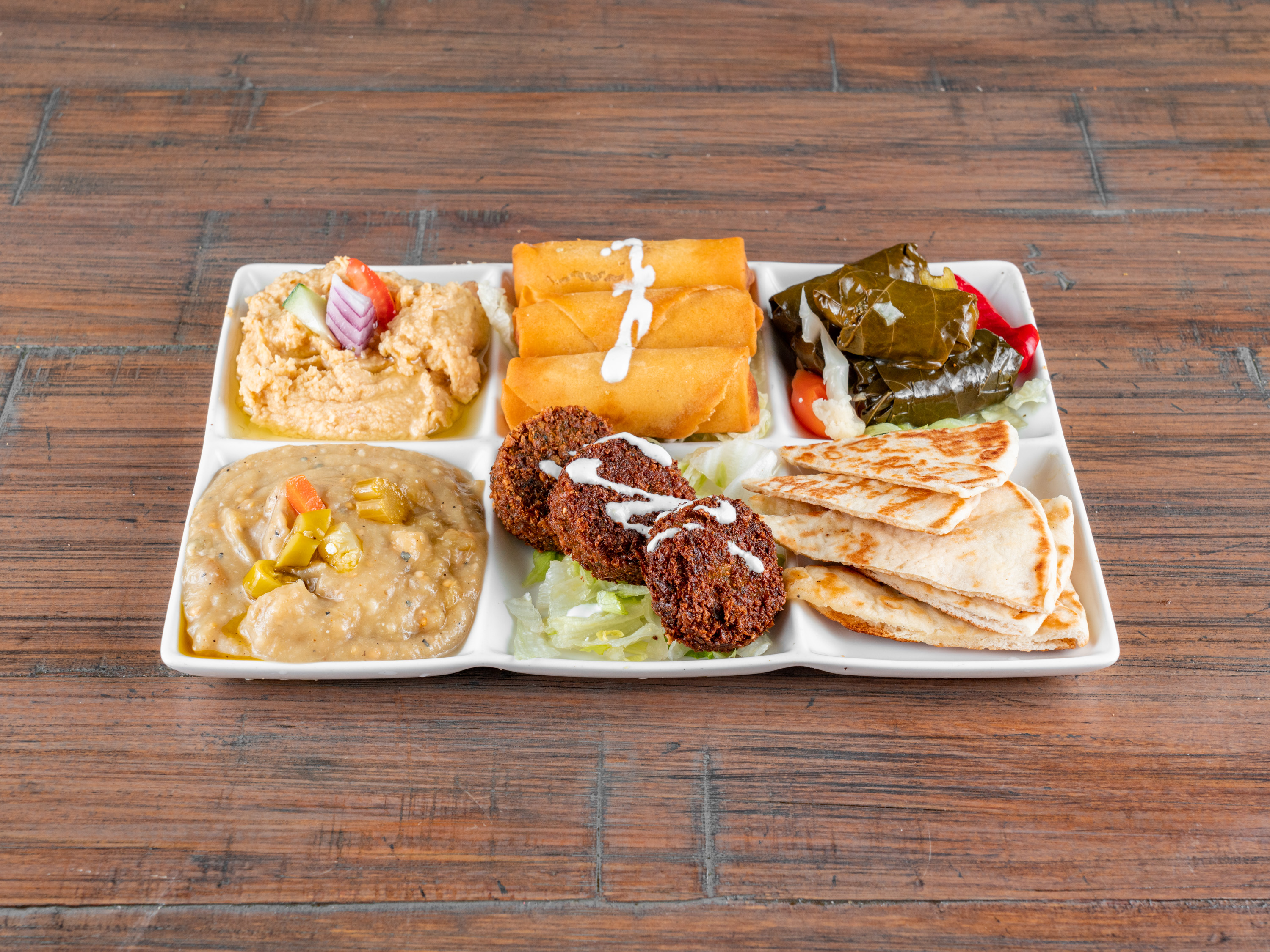 Order Mezze Platter food online from Kenz Mediterranean Cuisine store, Houston on bringmethat.com
