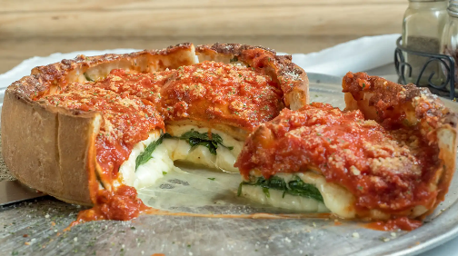 Order Spinach, Goat Cheese and Mozzarella Pizza food online from Manhattan Chicago Pizza store, Gainesville on bringmethat.com