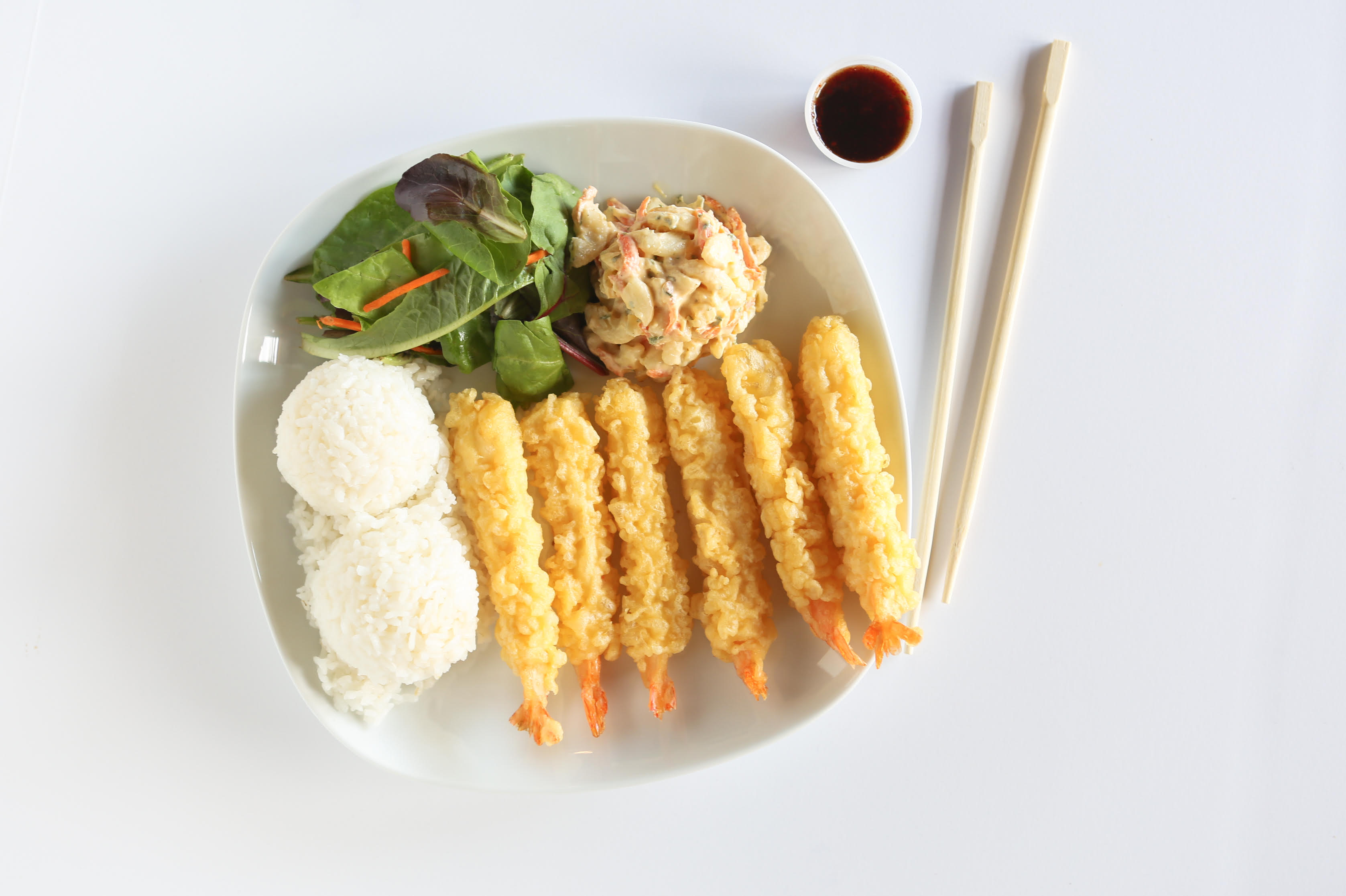 Order Shrimp Tempura Plate food online from Paradise Hawaiian Bbq store, Phoenix on bringmethat.com