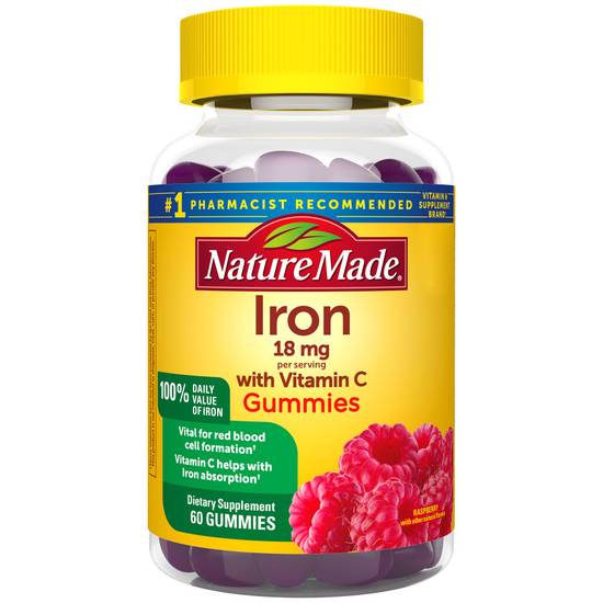 Order Nature Made Iron Gummies Raspberry 18mg (60 ct) food online from Rite Aid store, Palm Desert on bringmethat.com