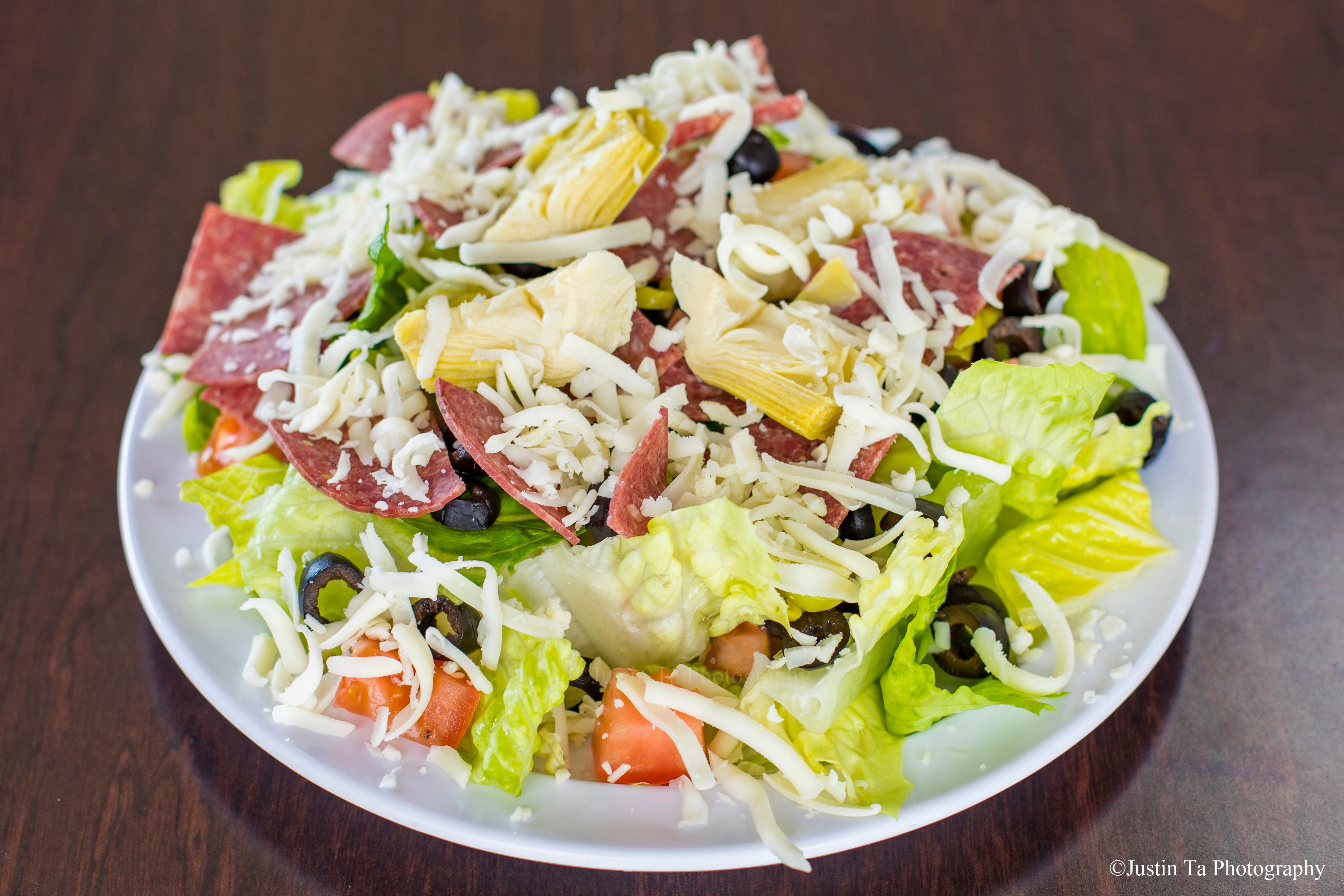 Order Antipasto Salad - Salad food online from Red Pepper Pizza store, San Leandro on bringmethat.com