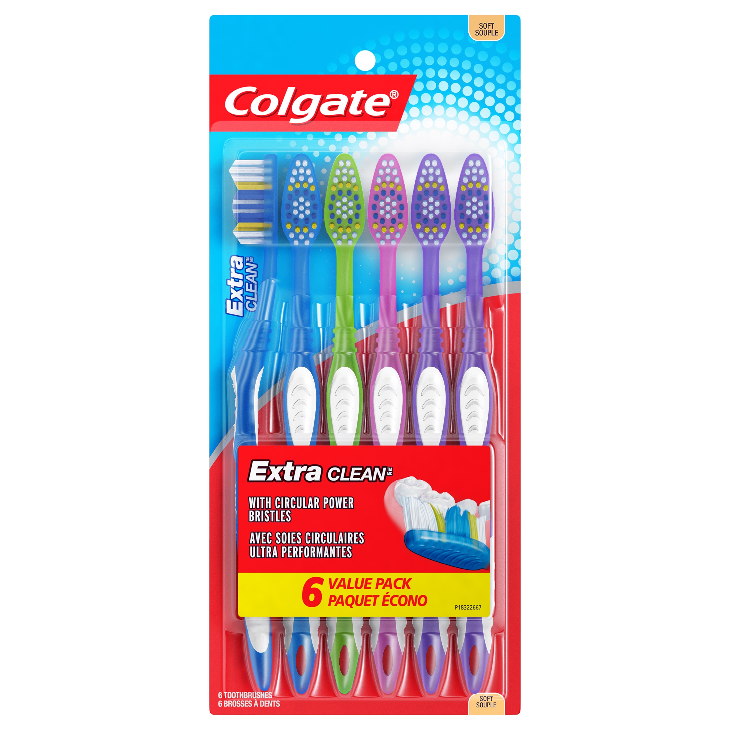 Order Colgate Extra Clean Toothbrush - 6 pk food online from Rite Aid store, MILLER PLACE on bringmethat.com