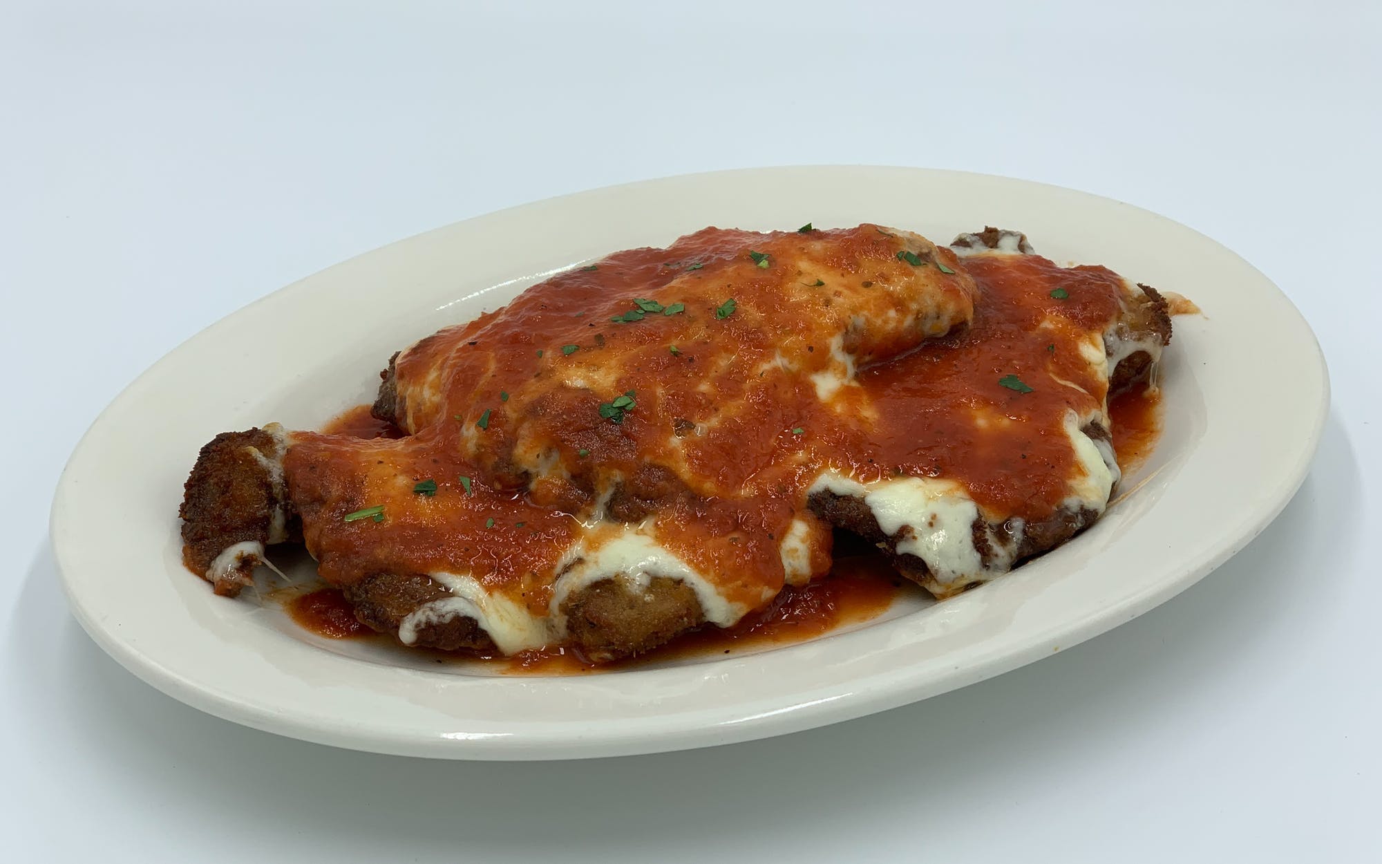 Order Veal Parmigiana - Entree food online from Mario Pizza store, Westbury on bringmethat.com