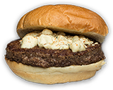 Order Black and Blue Burger food online from Longnecks Sports Grill store, Wilder on bringmethat.com
