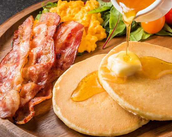 Order Bacon Buttermilk Pancakes  food online from The Pancake Snob store, Malvern on bringmethat.com