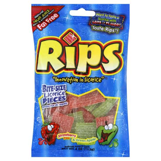 Order Rips Licorice Bite Size Strawberry & Green Apple (4 oz) food online from Rite Aid store, Eugene on bringmethat.com