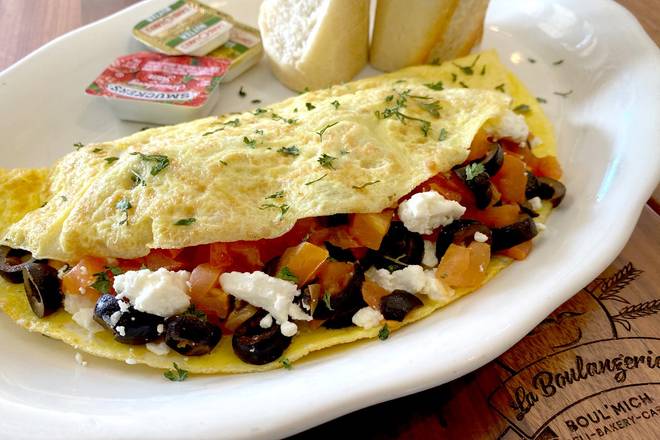 Order Feta Cheese Omelette food online from La Boulangerie Boul'Mich store, Key Biscayne on bringmethat.com
