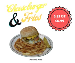 Order Jumbo Cheeseburger (5.33 oz.) food online from Palermo Pizza store, Greensboro on bringmethat.com