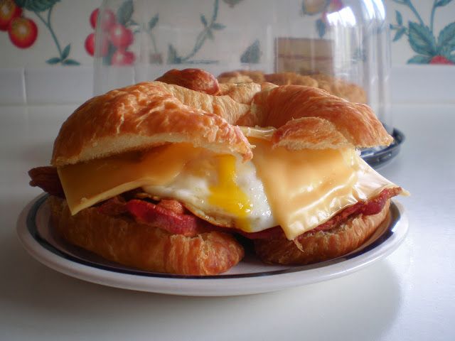 Order Bacon Eggs Cheese and Hashbrown on a Croissant food online from Coney Island Bagels store, Brooklyn on bringmethat.com