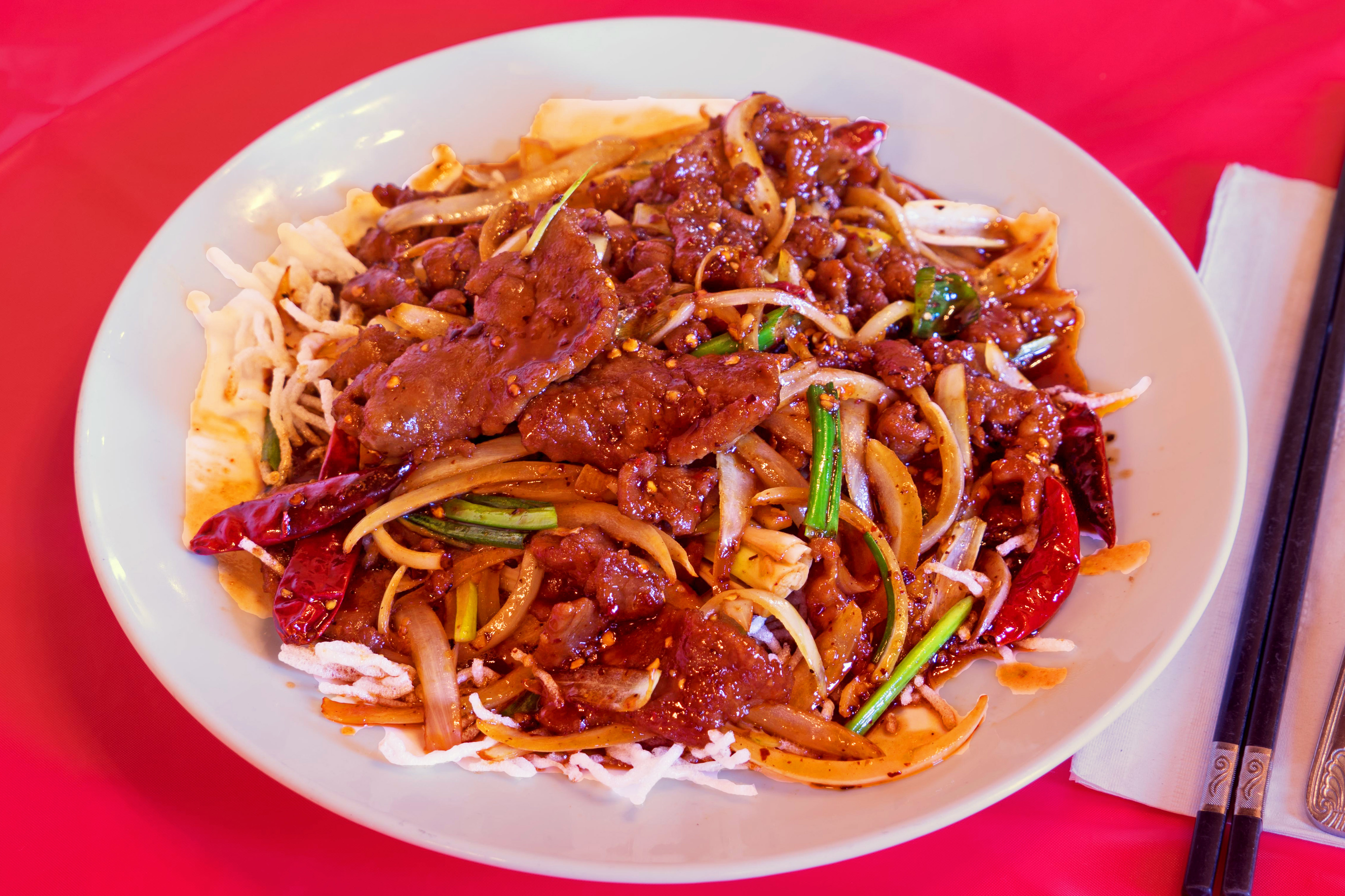 Order 100. Mongolian Beef food online from Taste of sichuan store, Lynnwood on bringmethat.com