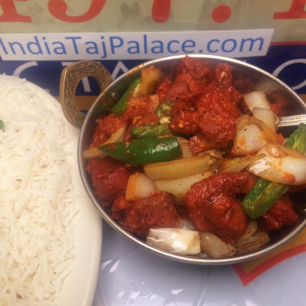 Order F2. Chili Chicken food online from India Taj Palace store, San Antonio on bringmethat.com