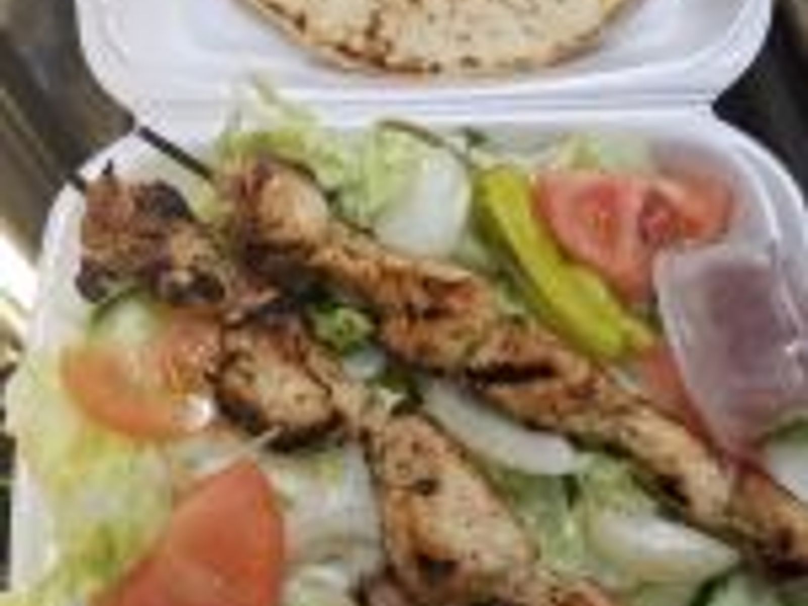 Order 2 pc. Chicken Kabob on Salad  food online from Squabs Gyros store, Melrose Park on bringmethat.com