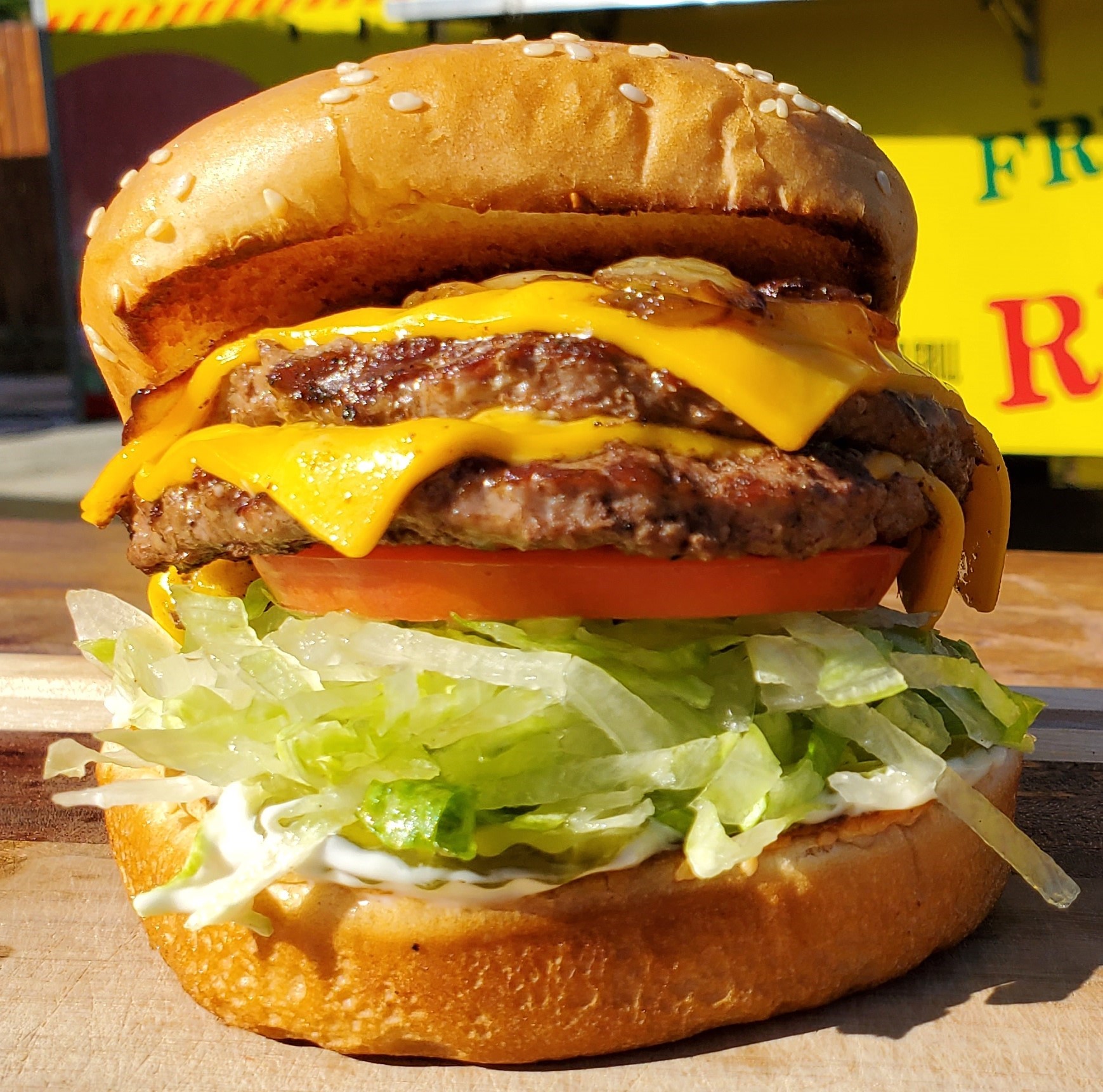 Order Double Cheeseburger  food online from Banderas Burger Grill store, Bakersfield on bringmethat.com