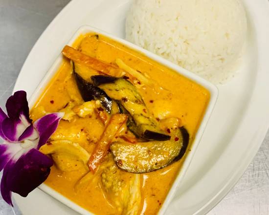 Order Vegan  Red Curry food online from Orchid Thai Restaurant & Bar store, Sacramento on bringmethat.com